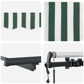 Toldo Retrátil Automático Verde e Branco 450x350 cm