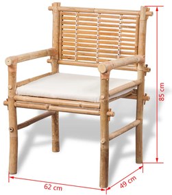 3 pcs conjunto bistrô com almofadões em bambu