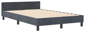 Cama vidaXL Cinza Escuro 120x200 cm Veludo