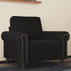 Poltrona 60 cm veludo preto