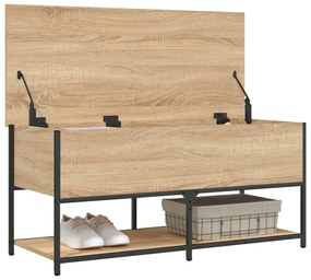 Banco arrumação 100x42,5x47cm derivados madeira carvalho sonoma
