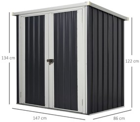 Outsunny Abrigo de Jardim 1,26 m² 147x86x134 cm Abrigo de Exterior de