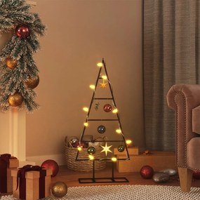 vidaXL Árvore de Natal para decoração 60 cm metal preto