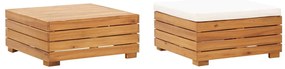 Conjunto mesa e apoio de pés jardim c/ almofadão acácia maciça
