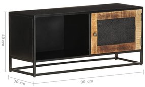 Móvel de TV 90x30x40 cm madeira de mangueira áspera