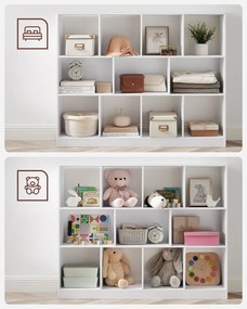 Estante livros com 11 compartimentos 30 x 126 x 100 cm branca