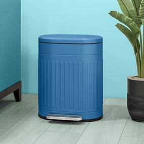 Caixote do lixo de cozinha com pedal, 20 L, tampa com fecho suave, balde interior removível, 36,5 x 31,2 x 45 cm, azul