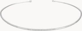 Pulseira rígida de ouro branco com diamantes Divided Line, 0,07 quilates