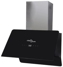vidXL Exaustor com ecrã 600 mm vidro temperado preto