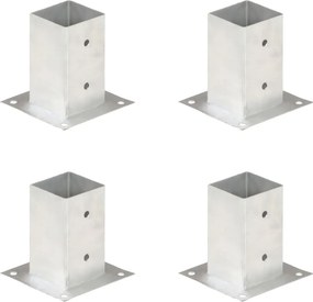 vidaXL Suportes para postes 4 pcs metal galvanizado 81 mm
