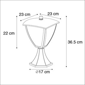 Lanterna de exterior moderna base cinzento escuro - Platar Moderno