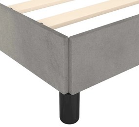 Estrutura de cama sem colchão 120x200 cm veludo cinzento-claro