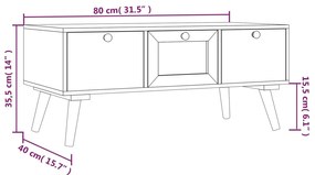 Mesa de centro c/ gavetas 80x40x35,5 cm derivados de madeira