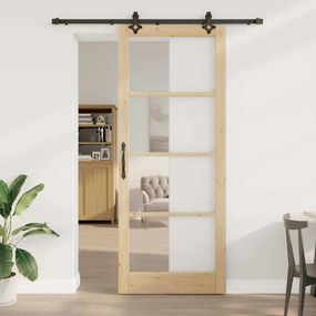 Porta Corrediça vidaXL com Conjunto de Hardware 'ORKDAL'Madeira Sólida