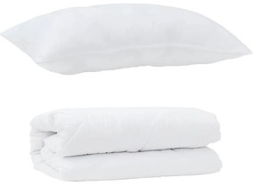 vidaXL Edredom com Travesseiro 2 pcs Branco 140 x 220 cm Microfibra