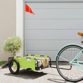 vidaXL Reboque de bicicleta tecido oxford/ferro verde