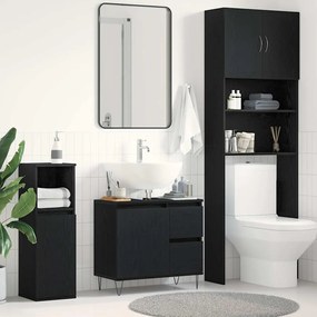 Armário para Lavabo vidaXL Preto Carvalho 65x33x60 cm Madeira Ingenerizada