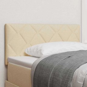 vidaXL Cabeceira com Design em Blocos de Diamante Creme 100 cm, Tecido