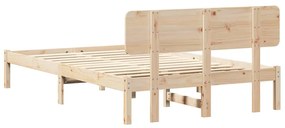 Cama com cabeceira 120x200 cm de madeira de pinho