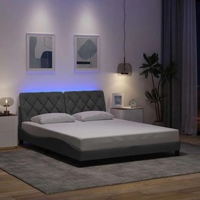 vidaXL Estrutura de cama com LED sem colchão 160x200 cm tecido