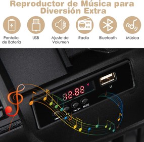 Carro elétrico para crianças 12V com velocidade ajustável com controlo remoto cor caqui