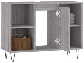 Armário de casa de banho 80x33x60 cm deriv.madeira cinza sonoma