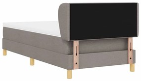 Cama Box Spring vidaXL com Colchão em Taupe, 90x200 cm, Tecido