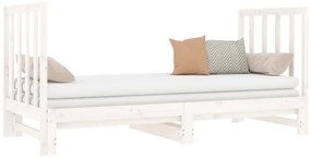 Estrutura sofá-cama de puxar 2x(90x190) cm pinho maciço branco