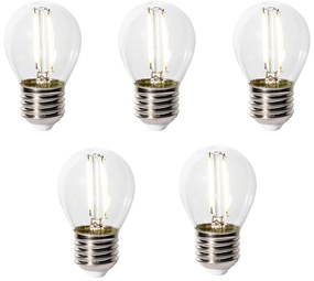Conjunto de 5 E27 dimbare LED lamp P45 helder glas 3W 250 lm 3000K