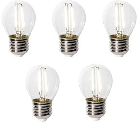 Conjunto de 5 Lâmpadas LED E27 Reguláveis Vidro Transparente P45 3W 250 lm 3000K