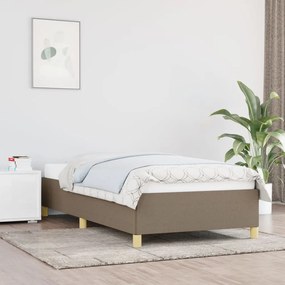 Estrutura de cama 100x200 cm tecido cinza-acastanhado