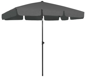 vidaXL Guarda-sol de praia 200x125 cm antracite