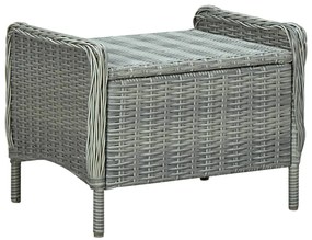 5 pcs conjunto de jantar para jardim cinzento-claro