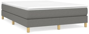 Estrutura de cama sem colchão 140x200 cm tecido cinzento-escuro