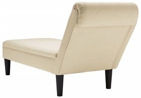 Chaise lounge c/ almofada/apoio de braços direito tecido creme