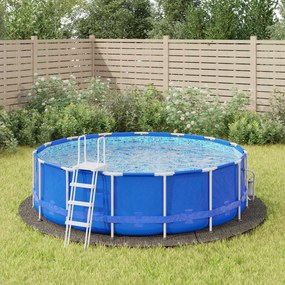 vidaXL Pano para chão de piscinas Ø396 cm poliéster geotêxtil cinza