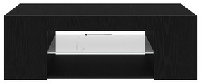 Armário de TV vidaXL com Luzes LED Carvalho Preto 90x39x30 cm Madeira