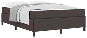 Cama Box Castanho 160 x 200 cm Tecido, Madeira de Engenharia