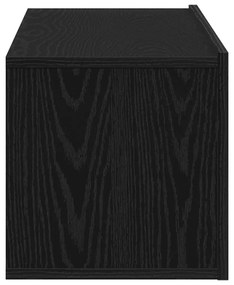 Armário de TV Preto em Madeira de Engenharia 100x30x30 cm