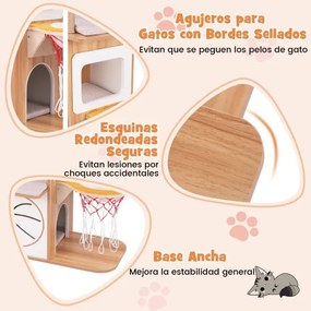 Arranhador para gatos 120cm  tema desportivo 5 decks com poleiros  Rede de dormir natural