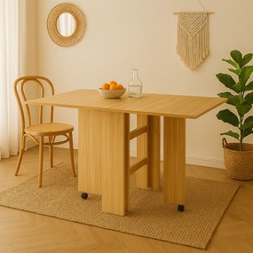 Mesa de Jantar Dobrável Atman - Carvalho - Design Nórdico
