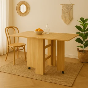 Mesa de Jantar Dobrável Atman - Carvalho - Design Nórdico