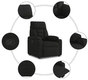 Poltrona reclinável tecido de microfibra preto