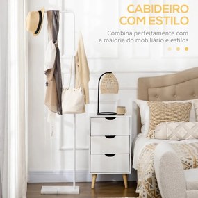 Cabide de Pé Galan – 35x25x170 cm – Branco – Base em Mármore