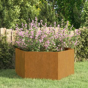 Vaso/floreira 90x90x45 cm aço corten cor enferrujado