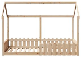 Cama infantil formato casa 80x200 cm madeira de pinho maciça