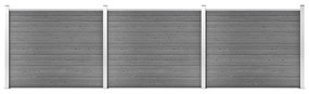 Conjunto painel de cerca 526x146 cm WPC cinzento