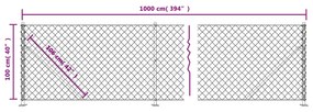 Cerca de arame com flange 1x10 m antracite