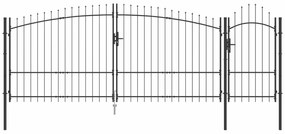 vidaXL Portão de Jardim com bloqueio Cinzeto 100 x 400 cm Aço