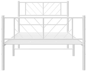 Estrutura de cama com cabeceira e pés 100x200 cm metal branco